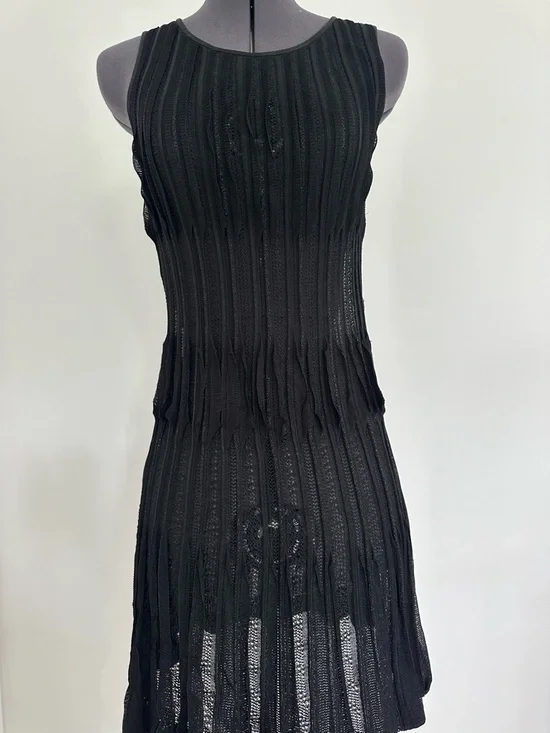 Missoni Black Sleeveless Ribbed Knit Midi Dress - Picture 1 of 4